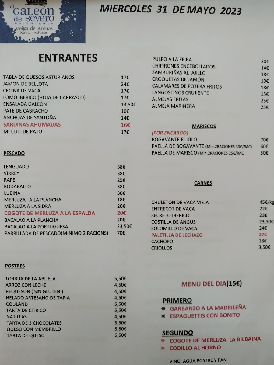 Menu El Galeón Restaurant-8